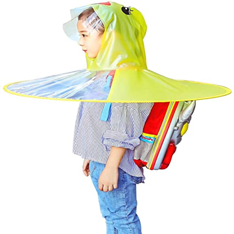 Chubasquero para niños, capa de pato amarillo, platillo volador, Poncho EVA, niño, niña, jardín de infantes, chubasquero rojo neto para bebé