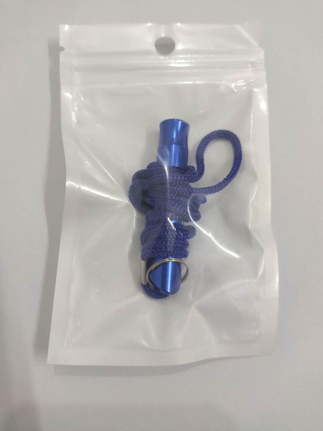 Outdoor Survival Whistle, Lifeguard Whistle, Aluminum Alloy Survival Whistle, Referee Whistle with Rope, Children's Whistle: Blue