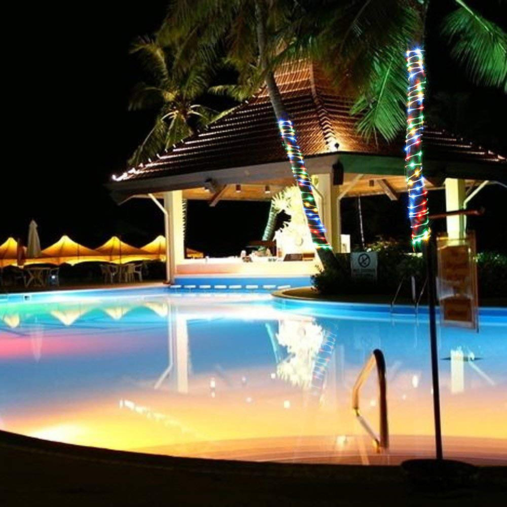 LED Rope Tube Lights, 10M 100 LED Indoor Outdoor Rope String Fairy Lights Battery Powered 8 Modes Copper Wire String Light