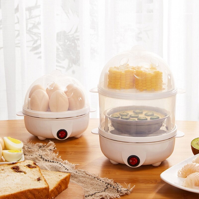 Household Electric Rapid Egg Cooker for Hard Boiled, Poached, Scrambled, Omelets, Steamed Vegetables, Seafood, Dumplings & More