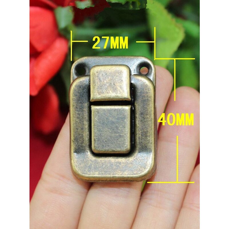Bronze Tone Antique Box Buckle Clasp Buckle Metal Square Vintage Wooden Wine Box Locked Buckles,10Sets