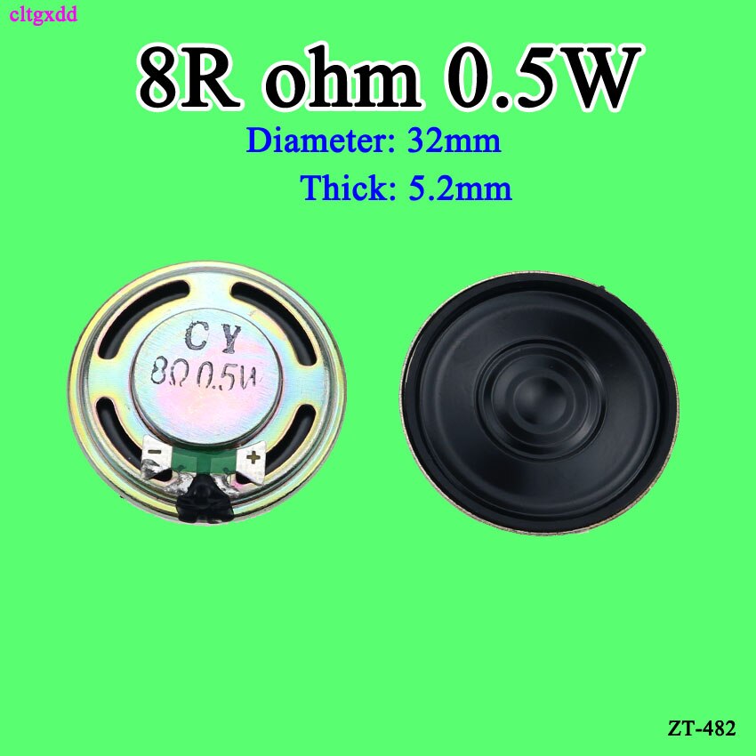 1 stücke Neue Ultra-dünne Mini lautsprecher 8 Ohm 0,5 Watt 0,5 W 8R lautsprecher Durchmesser 10 15 20 23 26 30 32 40 50 mm 4CM dicke 6 4 3MM: 32x5.2mm