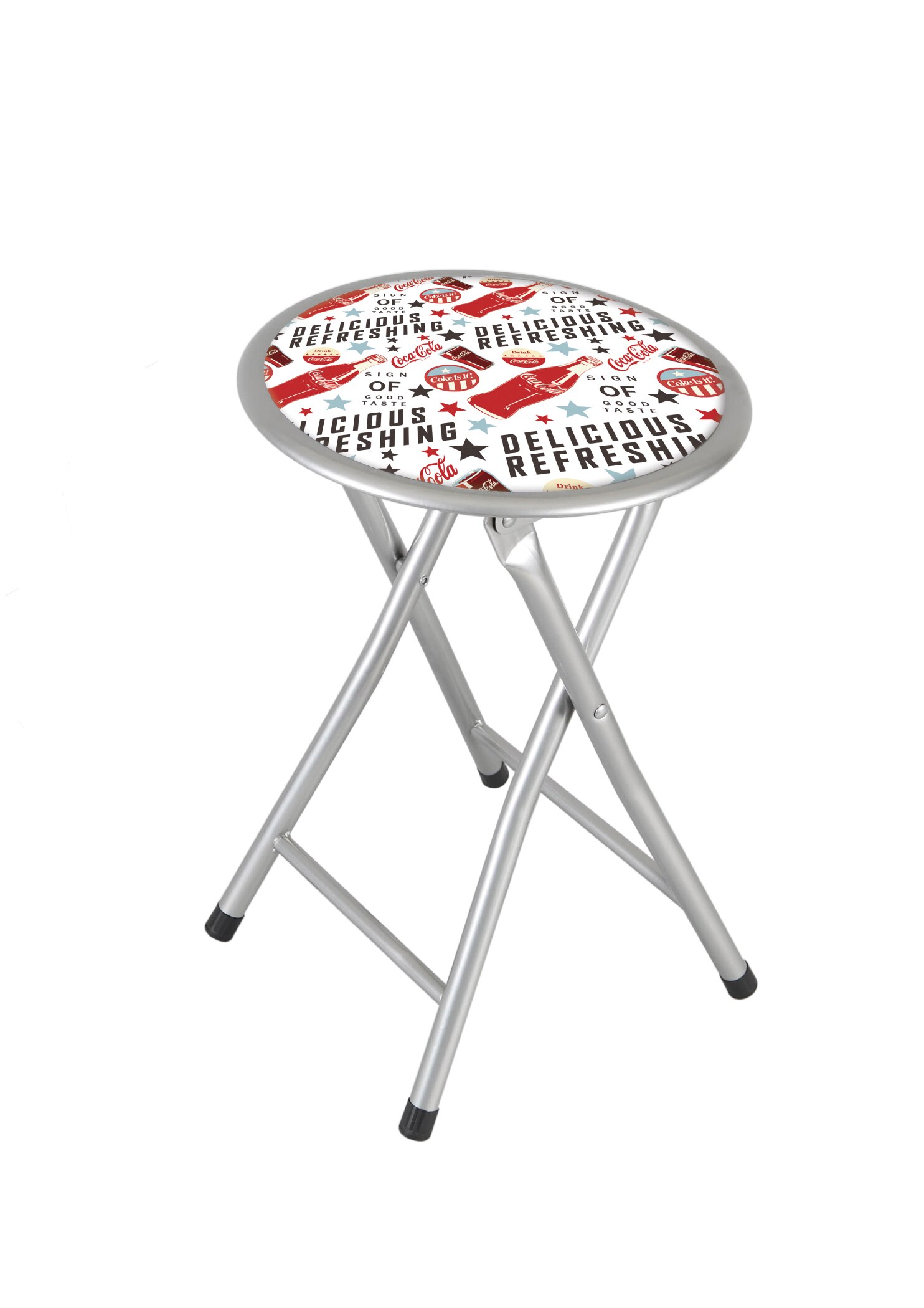 thesecrethome.es Taburete Plegable - Coca-Cola – 44x45x79cm – Decoración Salón Habitación Oficina (Rojo Cocacola Simple): Multi