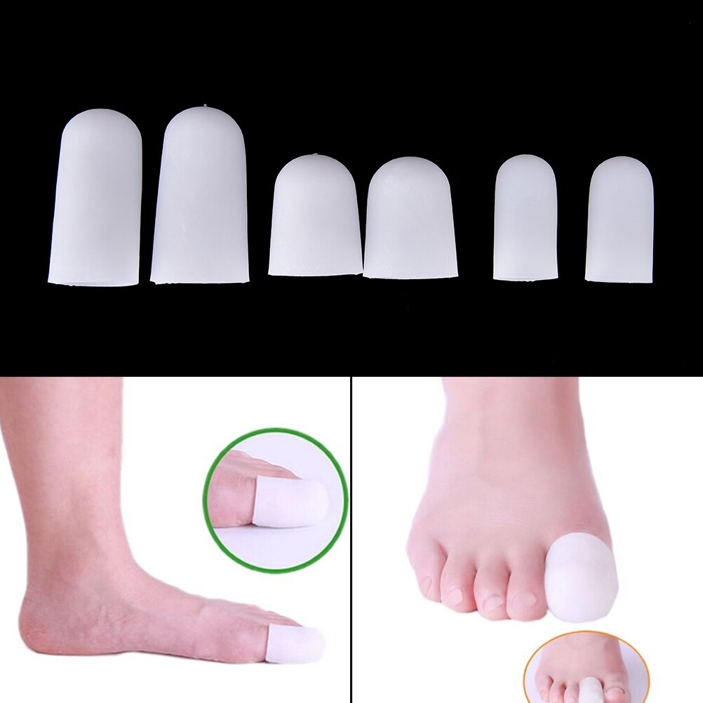 2Pcs 3 Maten Siliconen Gel Tube Bandage Vinger & Teen Beschermers Voet Voeten Pain Relief Guard Voor Voetverzorging inlegzolen