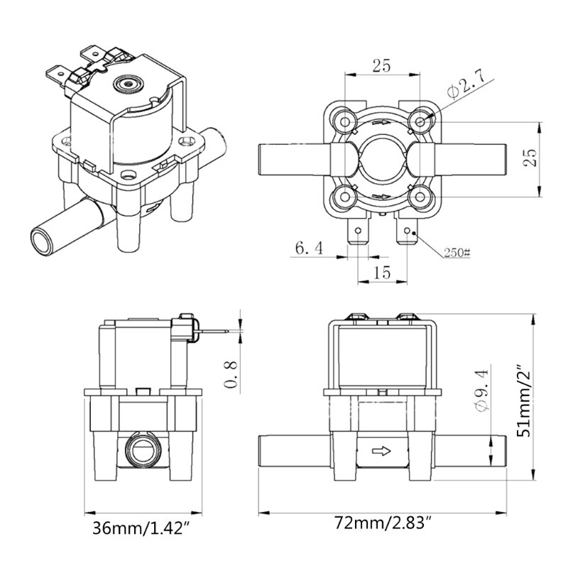 DC 12V 24V 220V Electric Solenoid Valve Magnetic Normally Closed Pressure Solenoid Valve Inlet Valve Water Air Inlet
