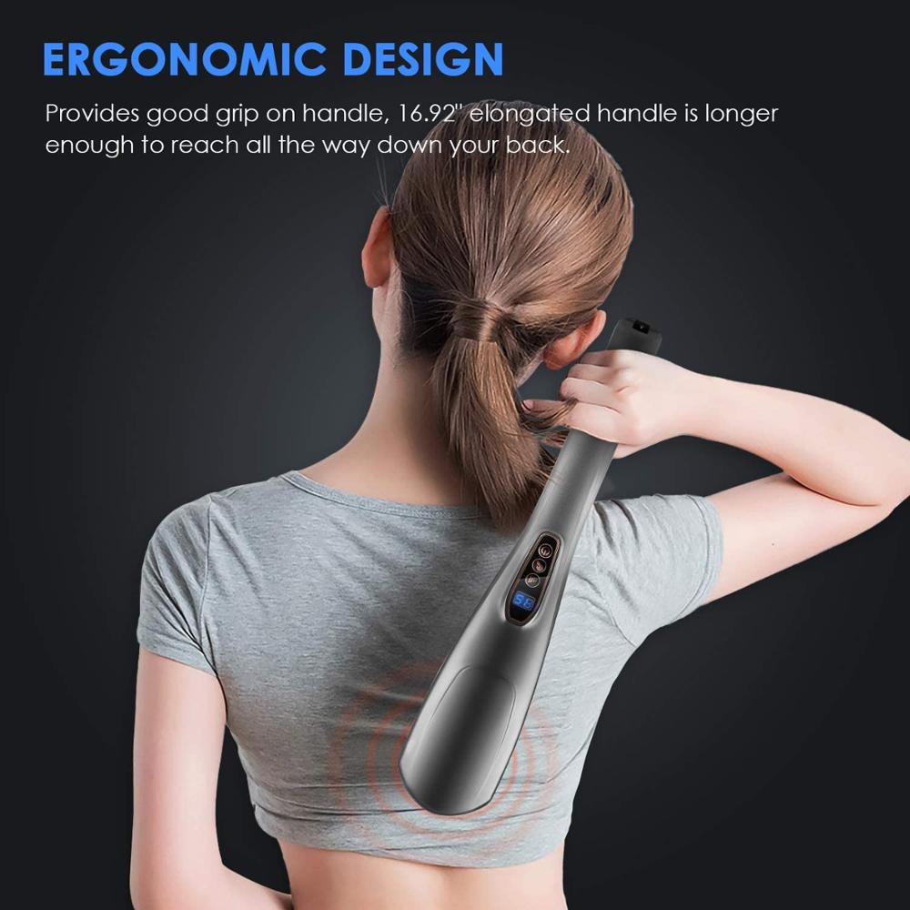 Handheld Back Massager, 6 Verwisselbare Knooppunten, Massager Deep Tissue Massage Voor Terug Spier Voet Nek Schouder Been Body