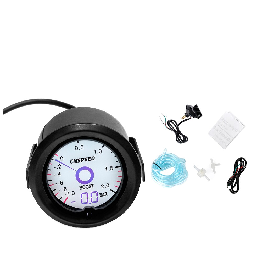 Instrument 52mm Performance Boost Universal Meter Gauge 30PSI/Gauge/Black/White 7 Colors Light / 12V