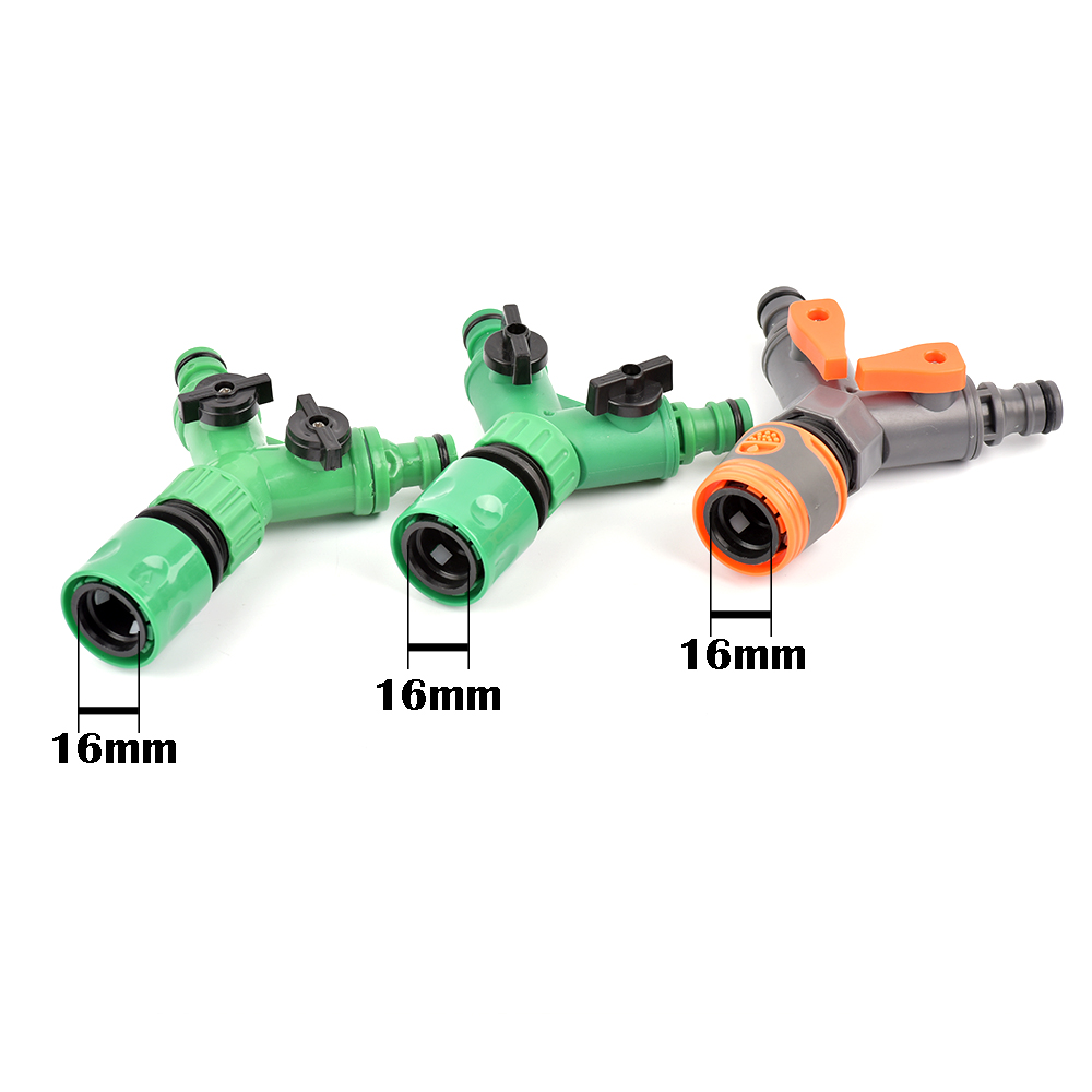 2-Way Garden Tap Water Splitter Female 1/2 3/4 Garden Hose Y Splitter Watering Adjustable Switch