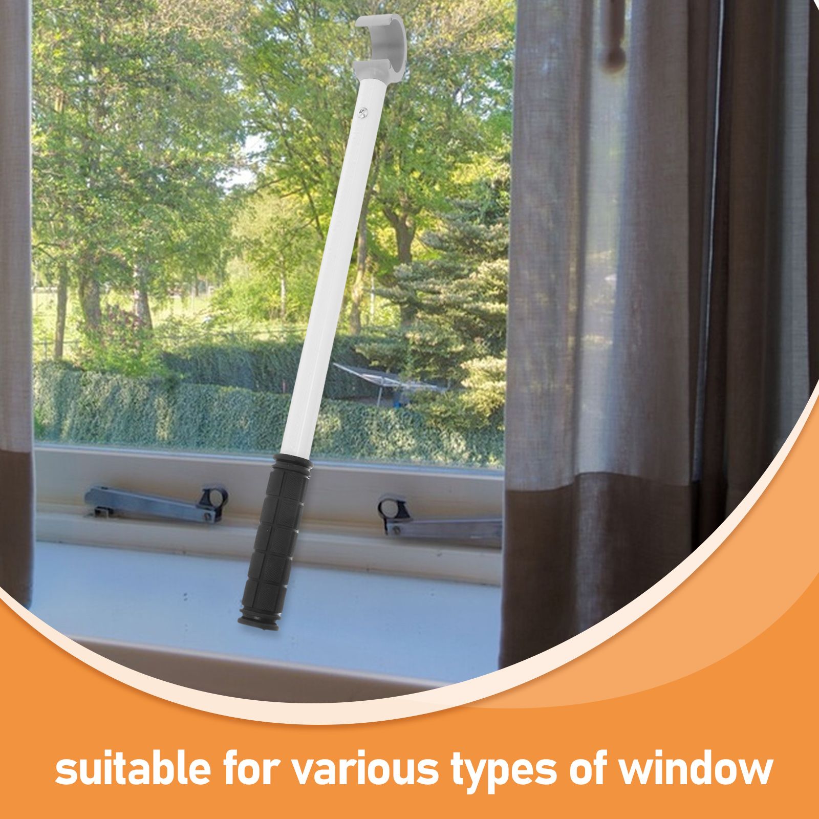 Extended Window Opener Rod Adjustable Aluminum Alloy Handle for Sliding Awning Blinds Easy Operation Home Decor Accessory