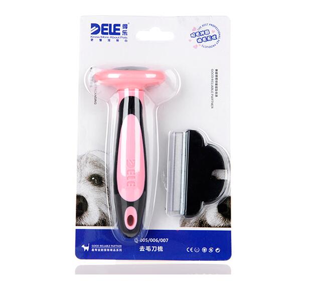 Hond Borstel Pet Grooming Tool Ontharen Kam Voor Honden Katten Borstel Afneembare Haar Verlies Trimmen: Pink / L