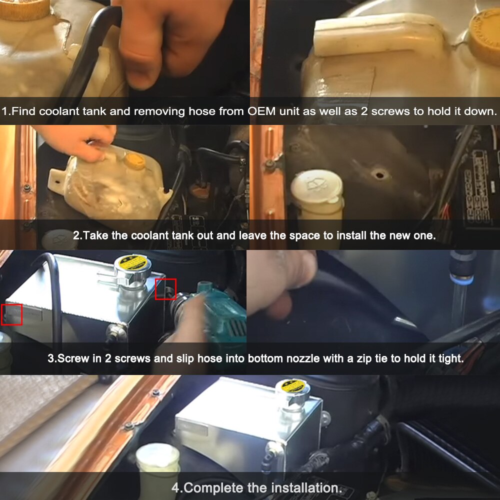 Racing Aluminum Coolant Overflow Tank Reservoir Can With Cap For 89-94 Nissan 240SX S13