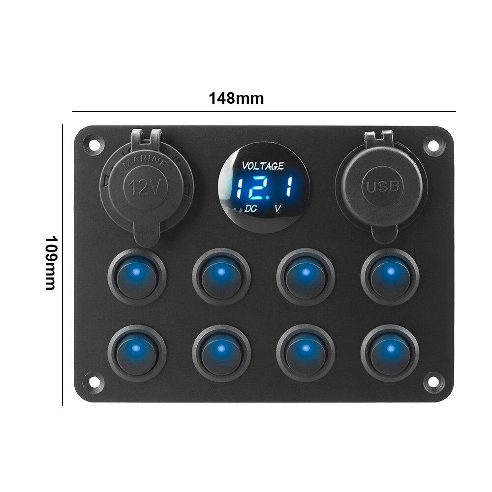 12-24V 8 Gang Sigarettenaansteker Dual Usb Voor Auto Boot Rv Vrachtwagen Atv Utv Camper Caravan schakelaar Aardlekschakelaar