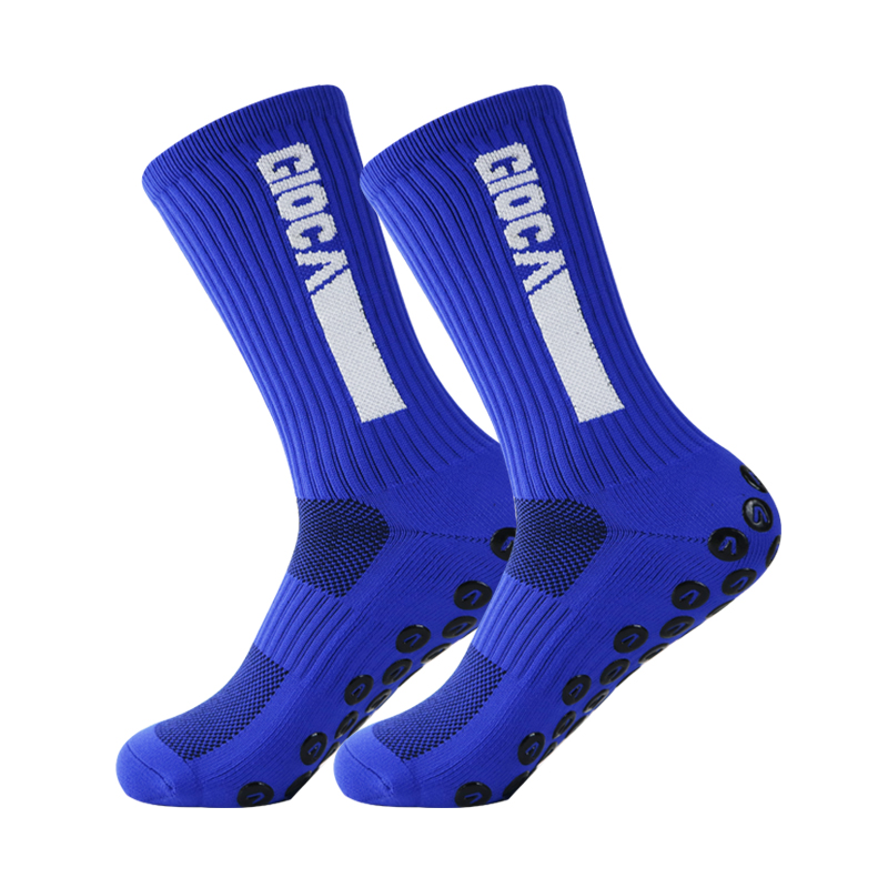 Fußballsocken für damen und herren, sportsocken mit rutschfester silikonsohle, outdoor-fußballsocken: Blau
