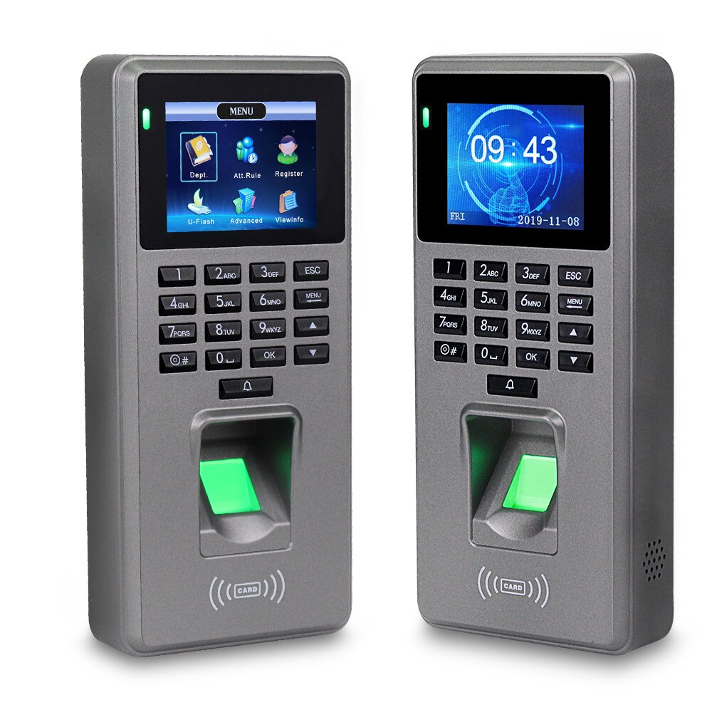 Sormenjäljen kulunvalvonta rfid -näppäimistö usb biometrinen kulunvalvontajärjestelmä elektroninen kello läsnäolokone  +10 näppäintä