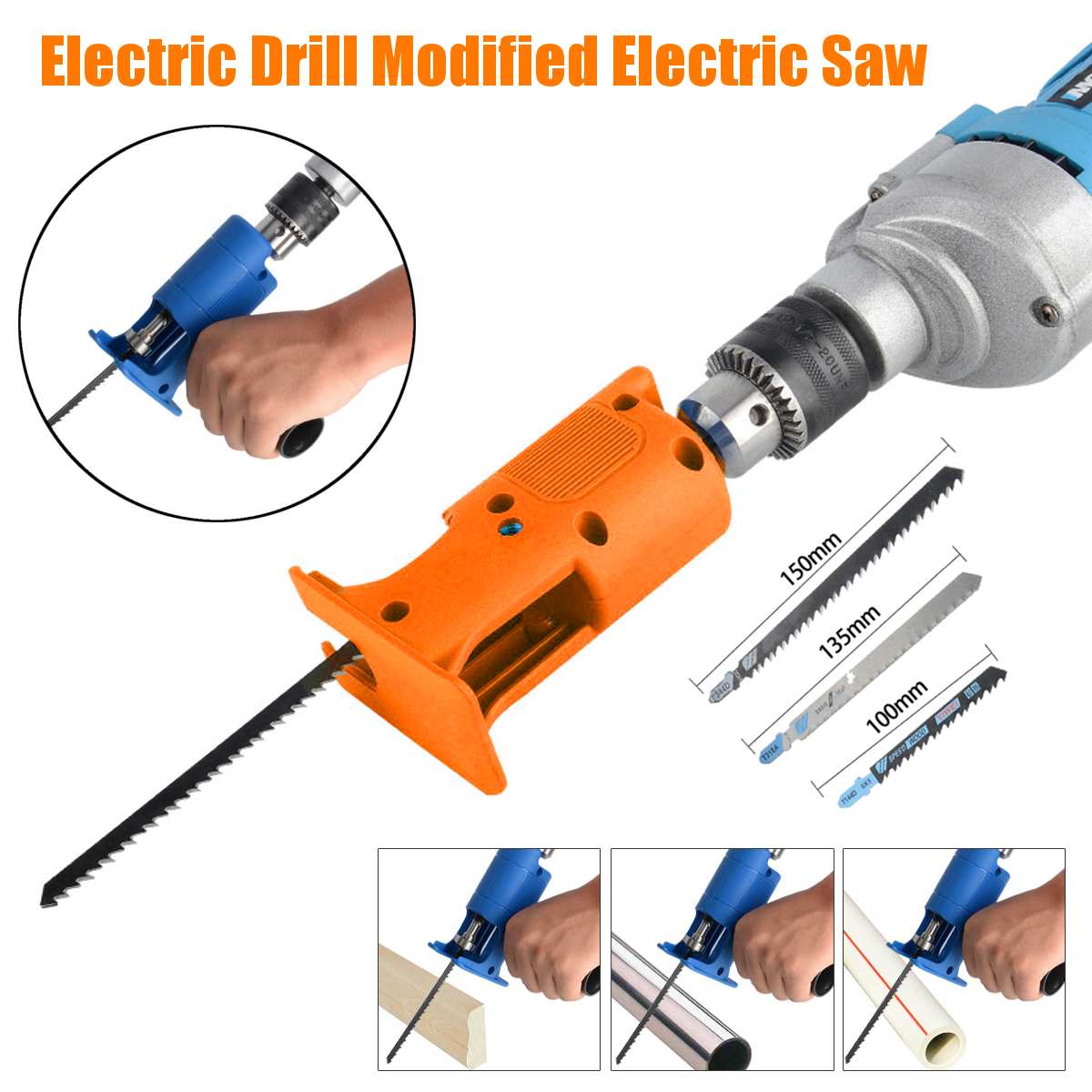 Power Tool Attachment Accessories Reciprocating Saw Home Adjustable Electric Drill Portable Non-Slip Cutting Wood Adapter DIY