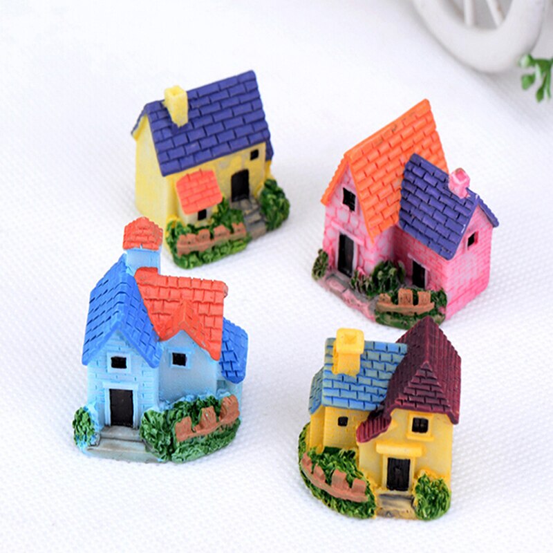 Mini House villa Woodland Fairy Figurines Castle DIY Fairy Garden Miniatures Castles Terrarium Figurines 1PCS