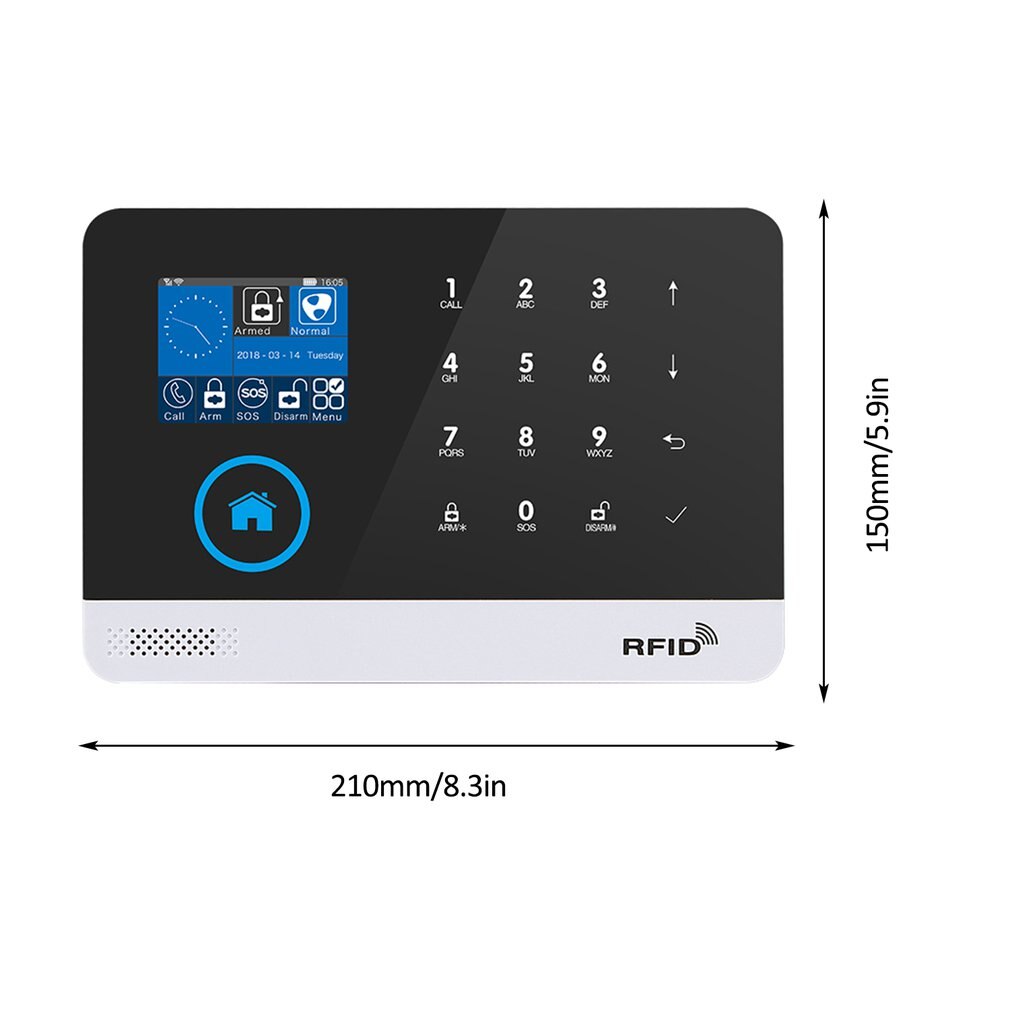 WIFI+GSM Alarm Host LCD Display Touch Keypad Support 3G SIM Card Phone APP Control Security Alarm System