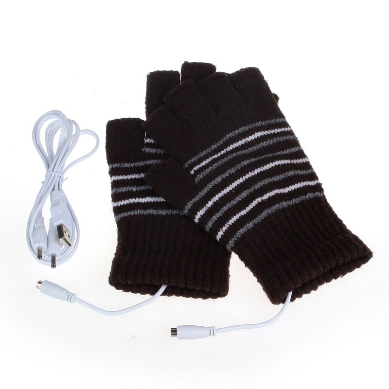 5V Usb Warmer Handschoenen Aangedreven Verwarming Verwarmde Winter Handwarmer Handschoenen Wasbaar: Coffee