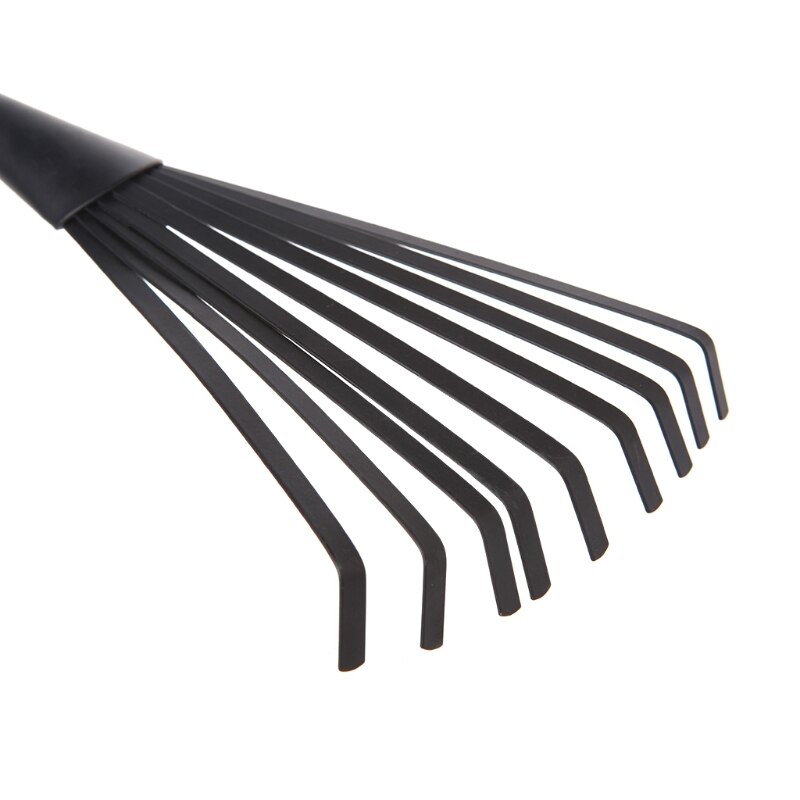 1Pc Portable Mini 9 teeth Steel Rake For Home Garden Transplanting Tool Solid Tempered Steel