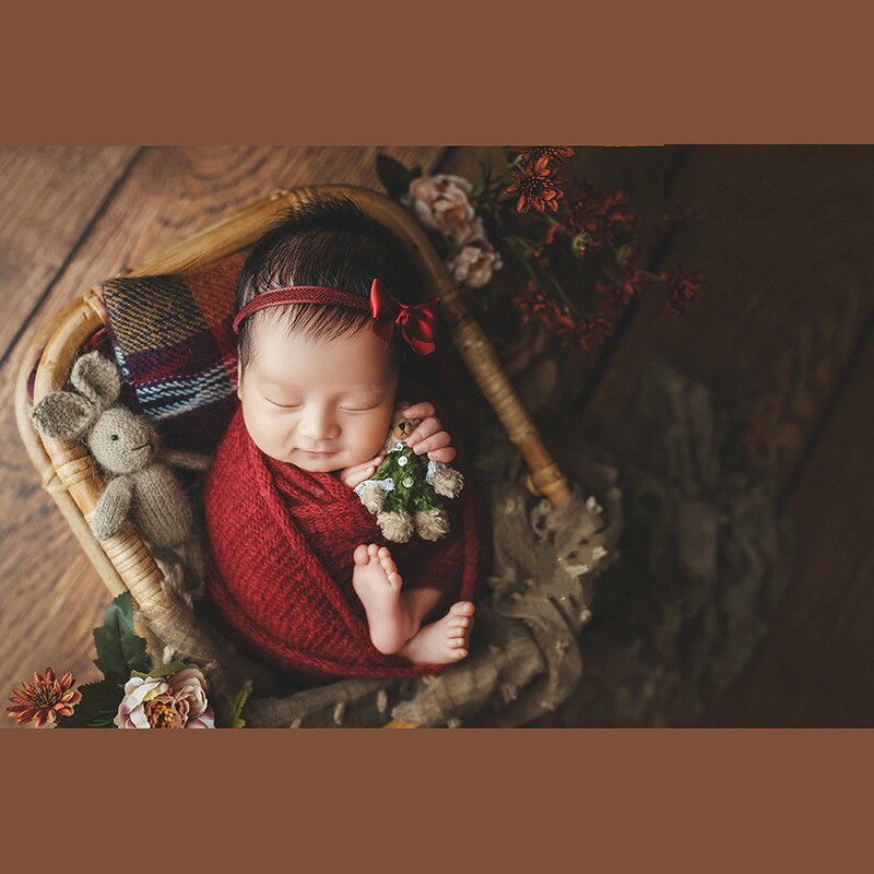 Nyfødt fotografering rekvisitter retro baby baggrund tæpper spædbarn wraps studie tilbehør baby shoot dekorative tæpper