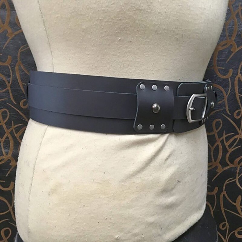 Cinturón de cuero ancho estilo gladiador gótico Vintage para adultos, correa de cintura extraíble, Estilo Vintage Steampunk, SCA, Medieval, Norman, Victoriano