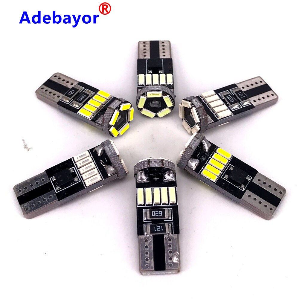 100 Pcs T10 W5W 194 4014 Smd Led Canbus 15 Led-lampen Foutloos Auto Auto Wedge Interior Light Dome kaart Trunk Lamp 12V Wit