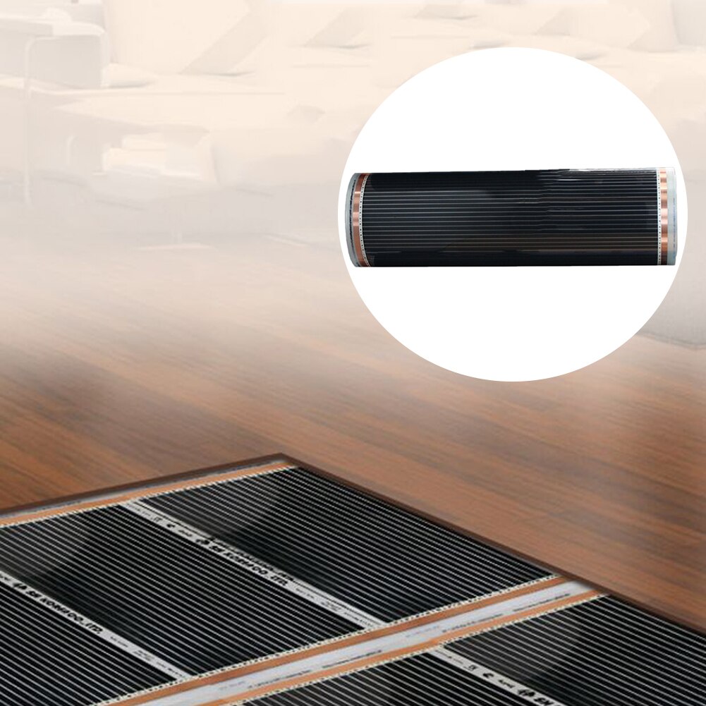 Duurzaam Onderdelen Pads Mute Elektrische Verwarming Film Vloerverwarming Home Folie Mat Carbon Fiber Infrarood Zwart Warm 220W
