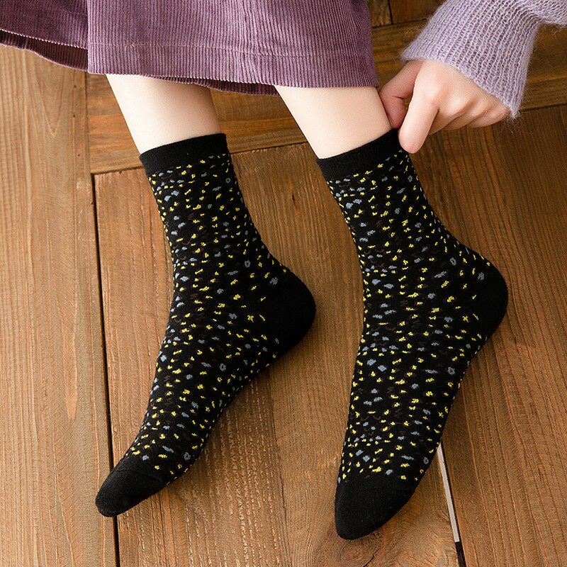 Calze da donna 2021 New Autumn Fashion calze alla caviglia a righe leopardate ragazze cotone stampato novità moda donna calze carine Lady