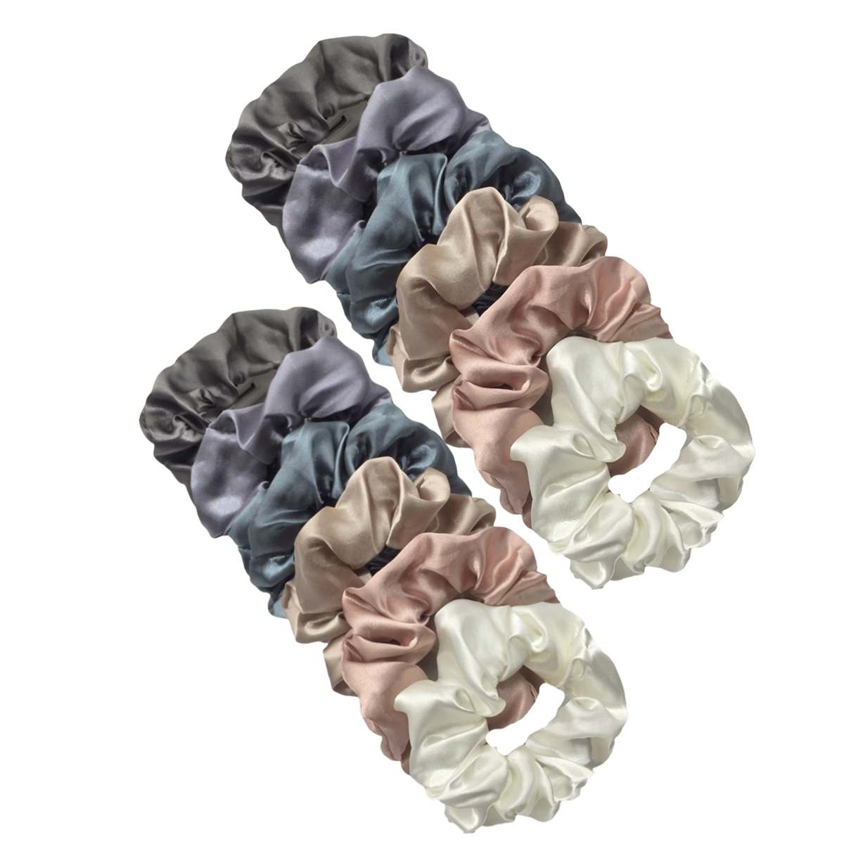 12PCS Soft Satin Colorful Intestine Hair Band Hair Accessories hair scrunchies Headwear For Ponytail Cute Causal Women: SKY BLUE