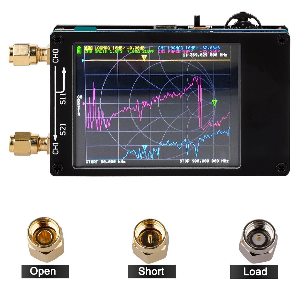 Original NanoVNA Vector Antenna Network Analyzer NanoVNA Tester MF HF VHF UHF Genius 50KHz~1.5GHz 2.8" 4.3" Screen