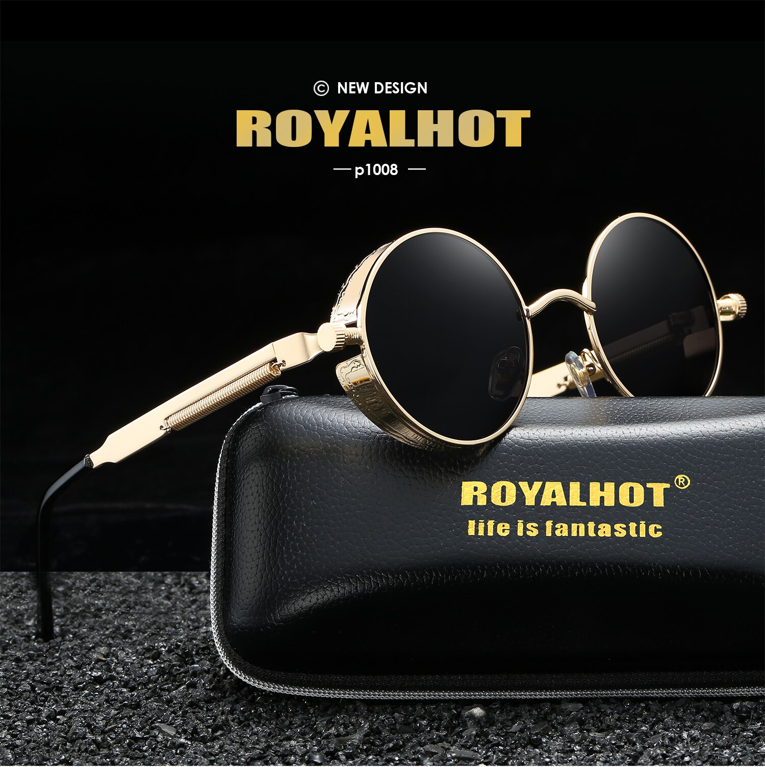 RoyalHot Mannen Vrouwen Gepolariseerde Aloy Ronde Retro Frame Zonnebril Rijden Zonnebril Shades Óculos masculino Mannelijke p1008