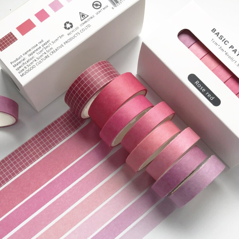 8Pcs/Set Pure Color Washi Tape Simple Stationery Washi Tape Set Lattice Masking Tape Material Escolar DIY Decoration Washi Tapes: JD-360-8