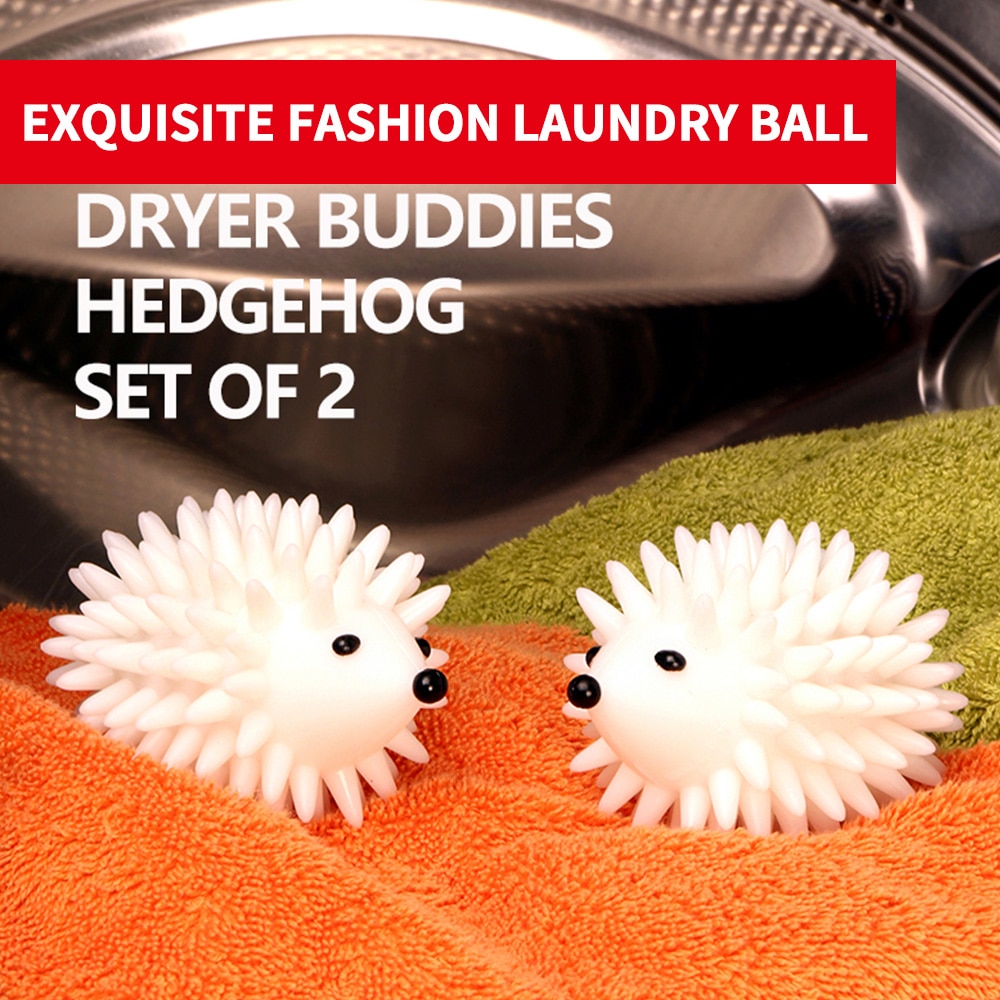 2pcs Reusable Hedgehog Dryer Ball Washing Ball Plush Hair Catcher Laundry Ball For Washing Machine Home School