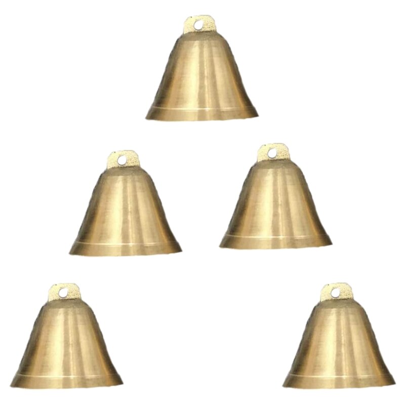 5 pièces vache cheval mouton pâturage laiton cloches ferme Animal corne cloche noël sonnette collier pour animaux de compagnie breloques décoration