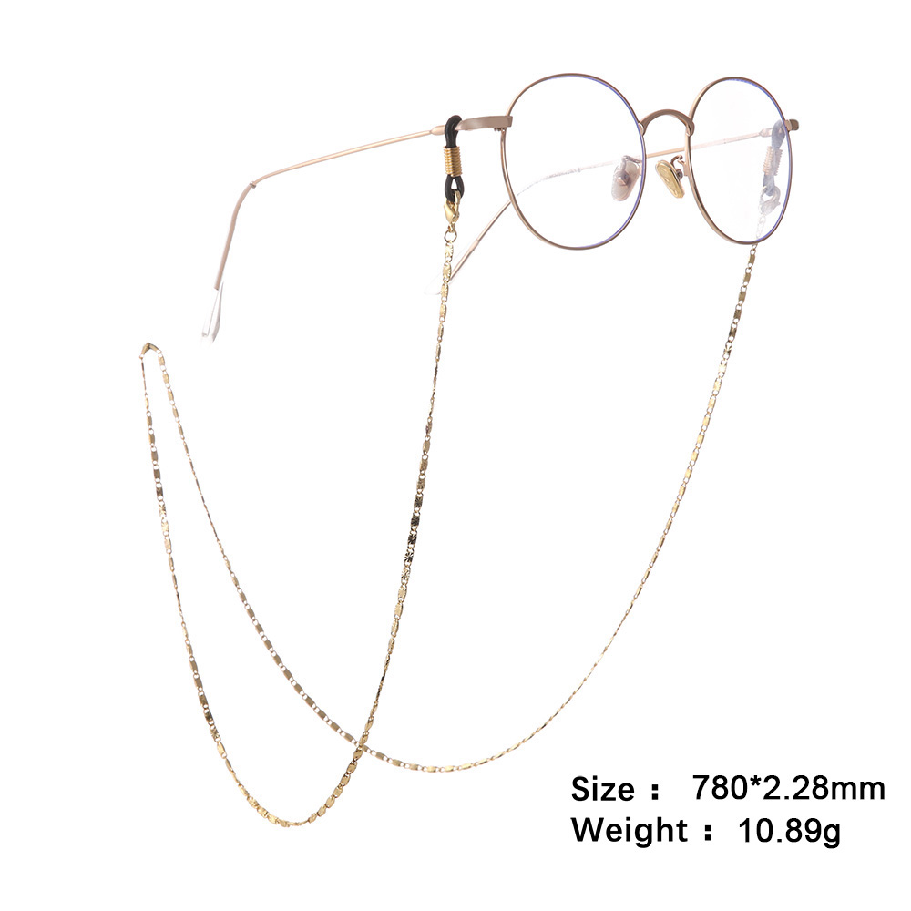 Dawapara lanyard til briller snor briller tilbehør metal prægning solbriller kæde hals snor stropholder rosa guld