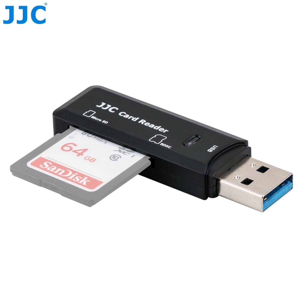 JJC 5 Gbps USB 3.0 Camera Geheugenkaartlezer SD/Micro SD/TF/SDHC/SDXC Lezers voor Win98/ME/2000/XP/WIN7/Mac OS