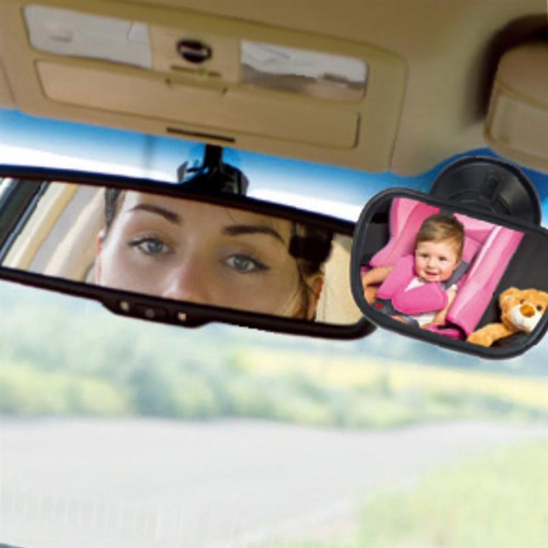 Monitor de espejo para bebé y coche de fácil visión ajustable, espejo retrovisor para coche, espejo de seguridad para bebé, asiento trasero con Clip de succión para bebés y niños