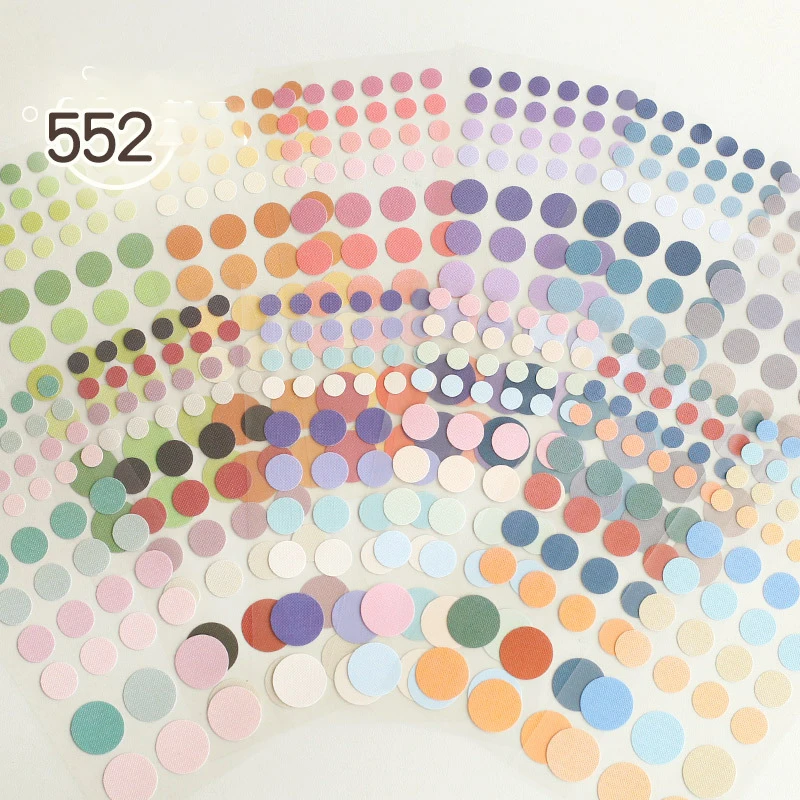 552 teile/beutel Kawaii Aufkleber Bunte Punkte Grundlegende Klassifizierung Markierungen DIY Scrapbooking Umschläge Versiegelung Dekorationen Etiketten: Ursprünglich Titel