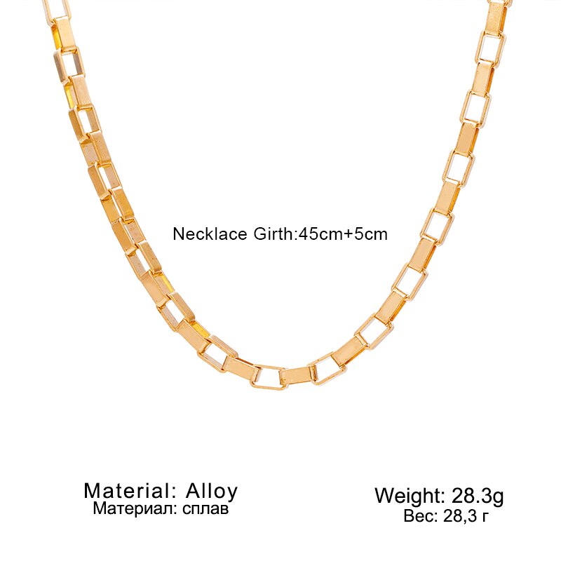 2022 Big Necklace for Women Twist Gold Silver Color Chunky Thick Lock Choker Chain Necklaces Party Jewelry