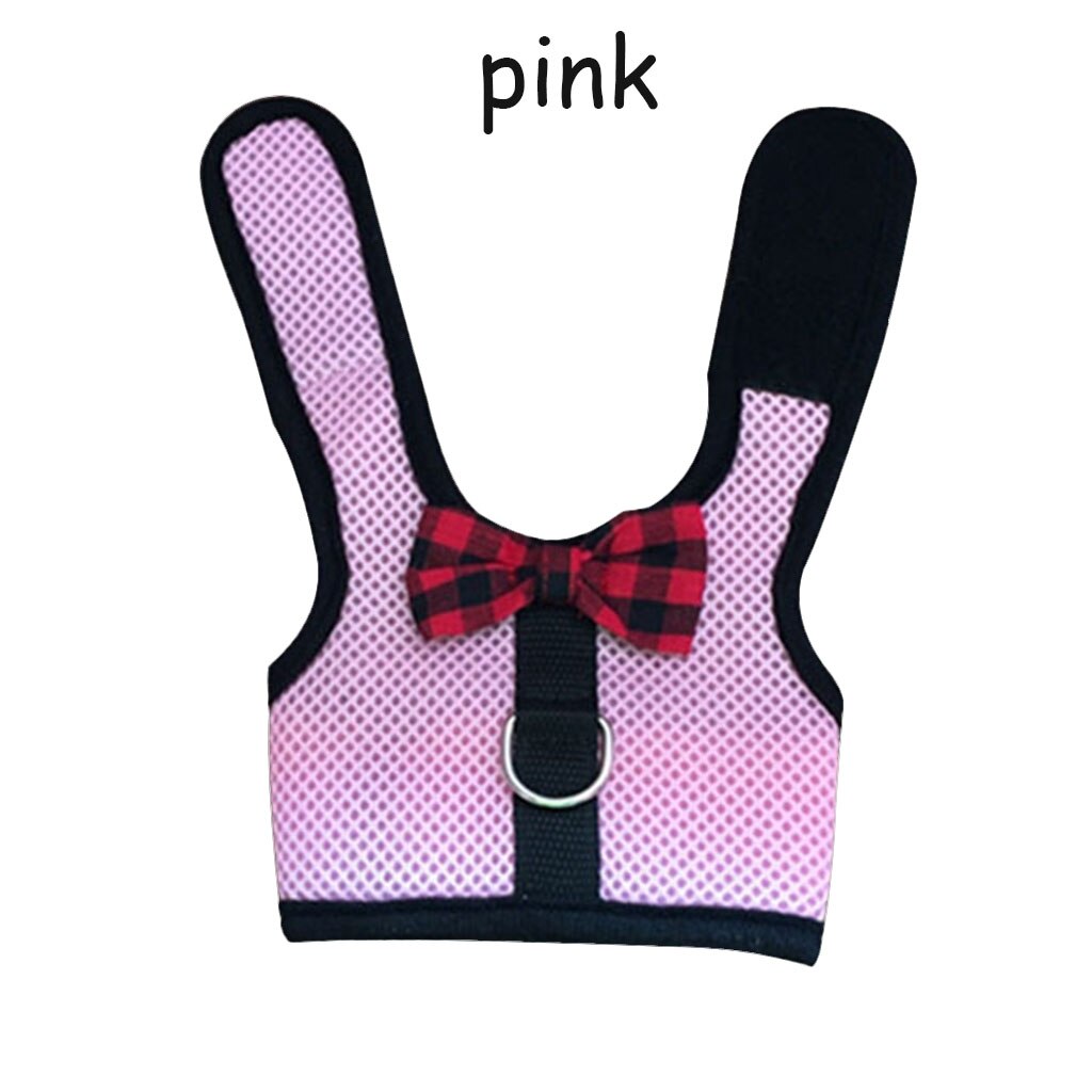 Arnés de chaleco para hámster de conejos S/M/L, con correa para el pecho de malla de conejo Leas, Ferret, conejillo de indias, animales pequeños, accesorios para mascotas: Pink / S
