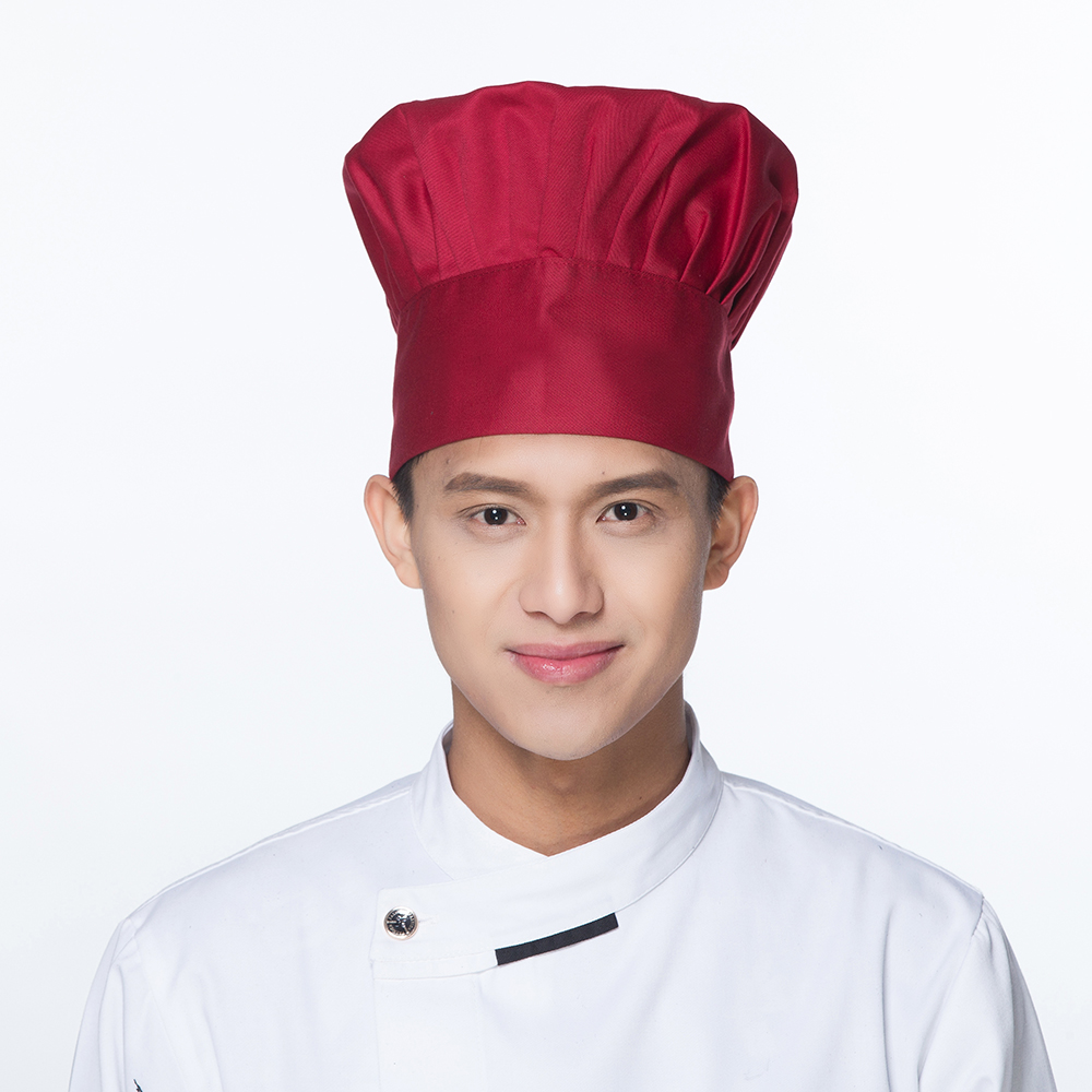 7 farger chili gafler print servitør hatter restaurant kokk matlaging kjøkken arbeidsklær sopp caps kokke uniform: 2