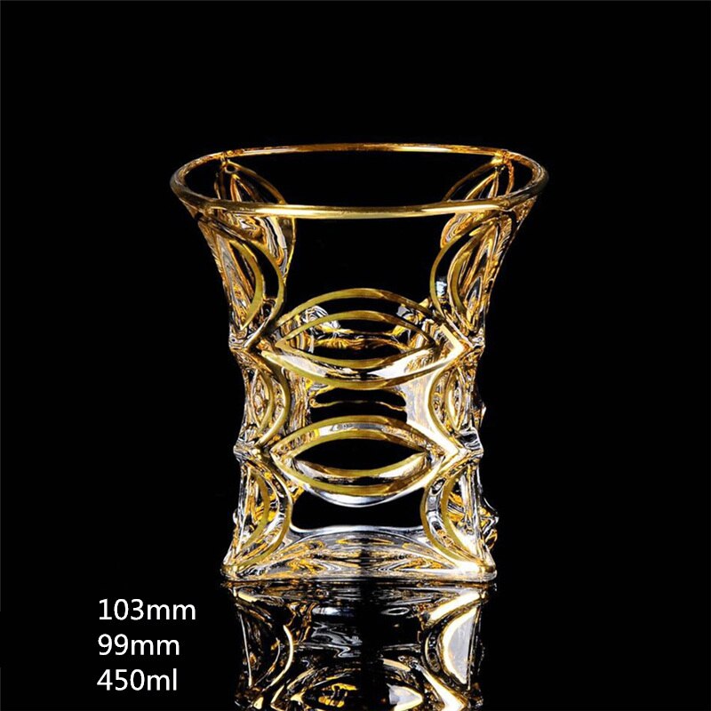 Ouderwetse Whisky Glas Trace Golden Crystal Drinkglazen Chivas Wijn Cup Bar Vasos De Cristal Verre Een Vin Vidro tumbler: Style 19