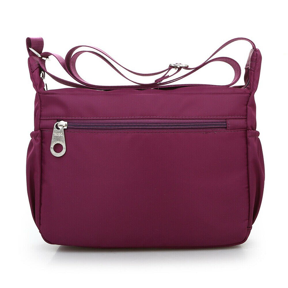 Stil kvinnor casual vattentät nylon messenger cross body väska dam solid dragkedja axelväskor stor kapacitet