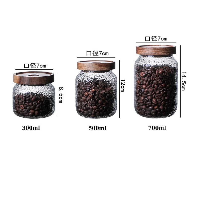 Kjøkkenkrukker godteri glasskrukke med lokk sukkerskål oppbevaringsglass til krydder glassbeholdere til matte kaffe / te / konditorglass