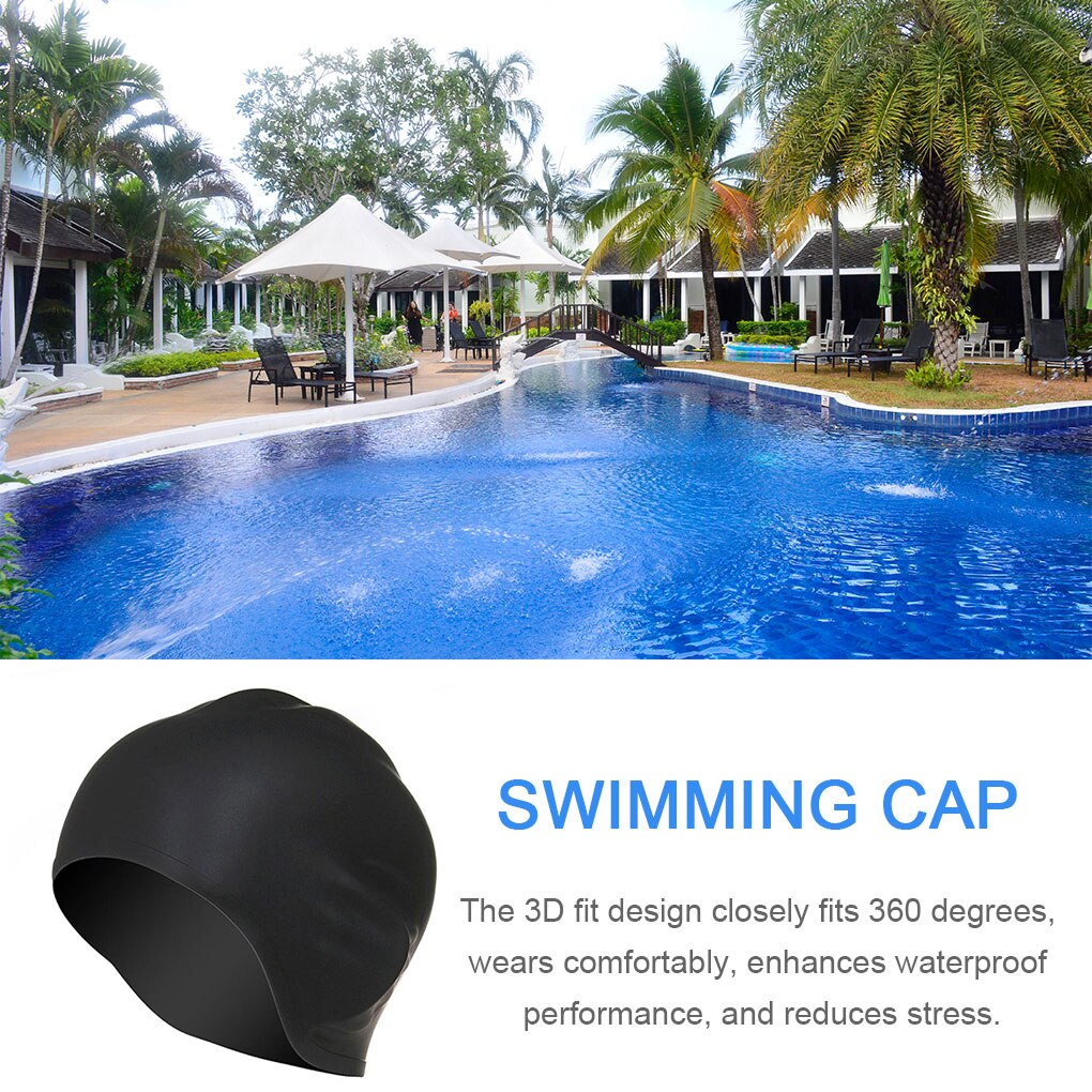 Men Women Long Hair Waterproof Swim Pool Caps Swimming Caps Ear Protect Large Natacion Badmuts Silicone Diving Hat