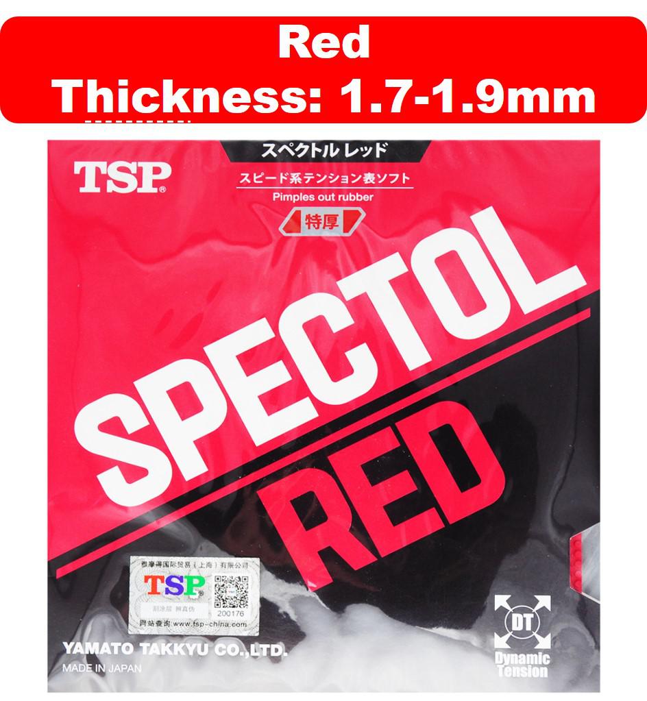 Tsp Spectol rojo/azul crudo de goma para mesas tenis goma Pips Out con esponja de Ping Pong ataque rápido: 20092 red 1.7-1.9