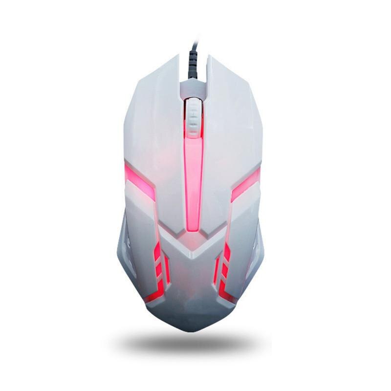 Computer Mouse Gamer Ergonomic Gaming Mouse USB Wired Game Mause 3D Optical Mouse For PC Laptop: White