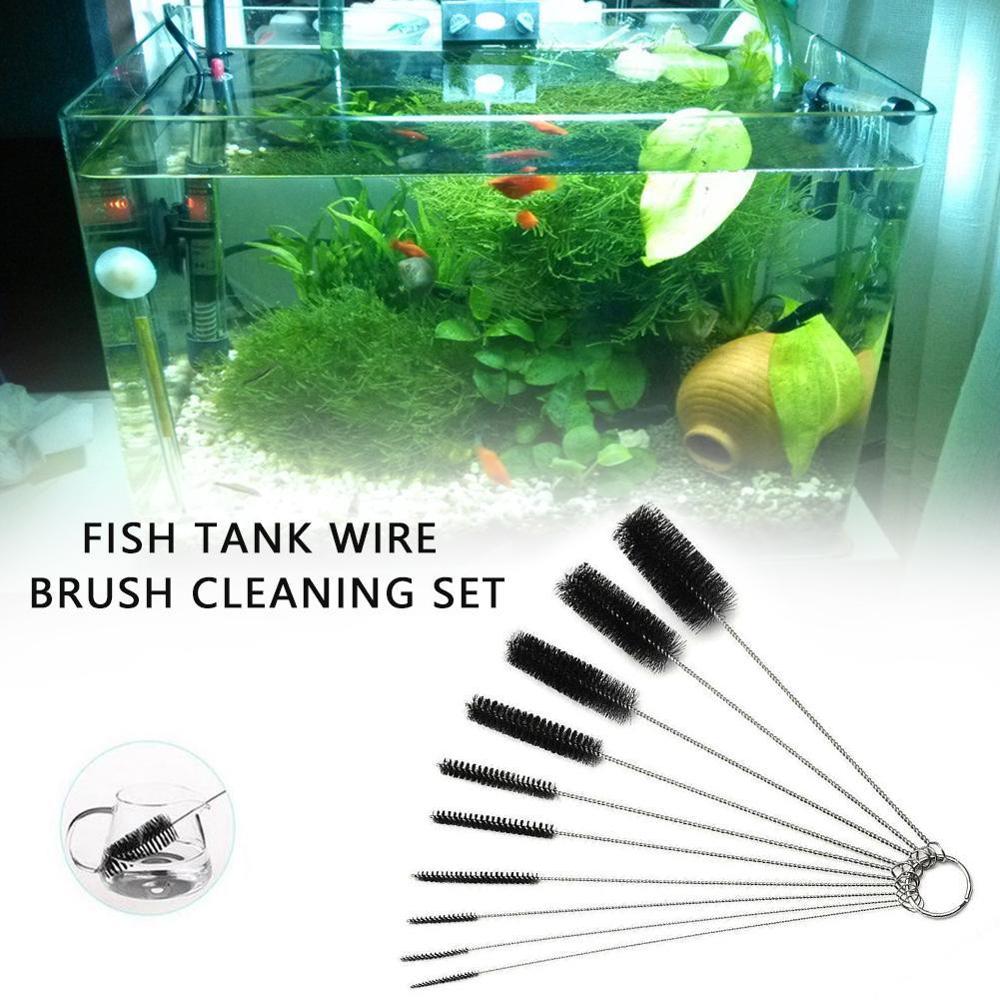 Akvarium pipe rengjøring børste akvarium rør rensesett drikkesuger briller tastatur smykker flaske krukke husholdningssett