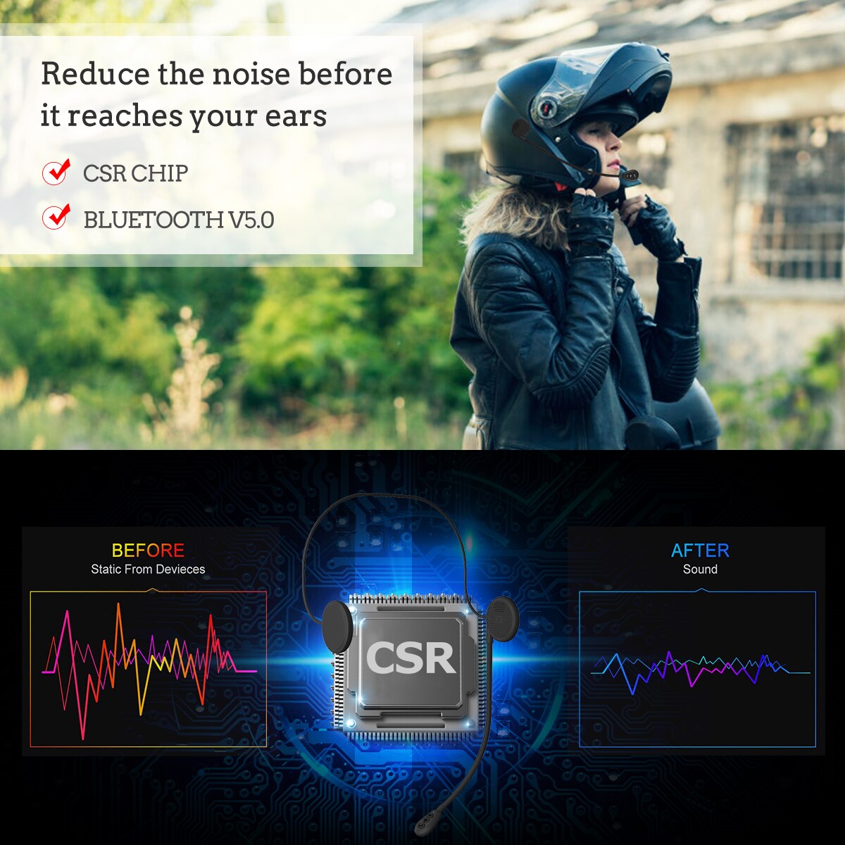 Moto Helm Headset Bluetooth 5.0 Ultradunne Motorfiets Koptelefoon Draadloze Speaker Hoofdtelefoon Handsfree Call Music Play