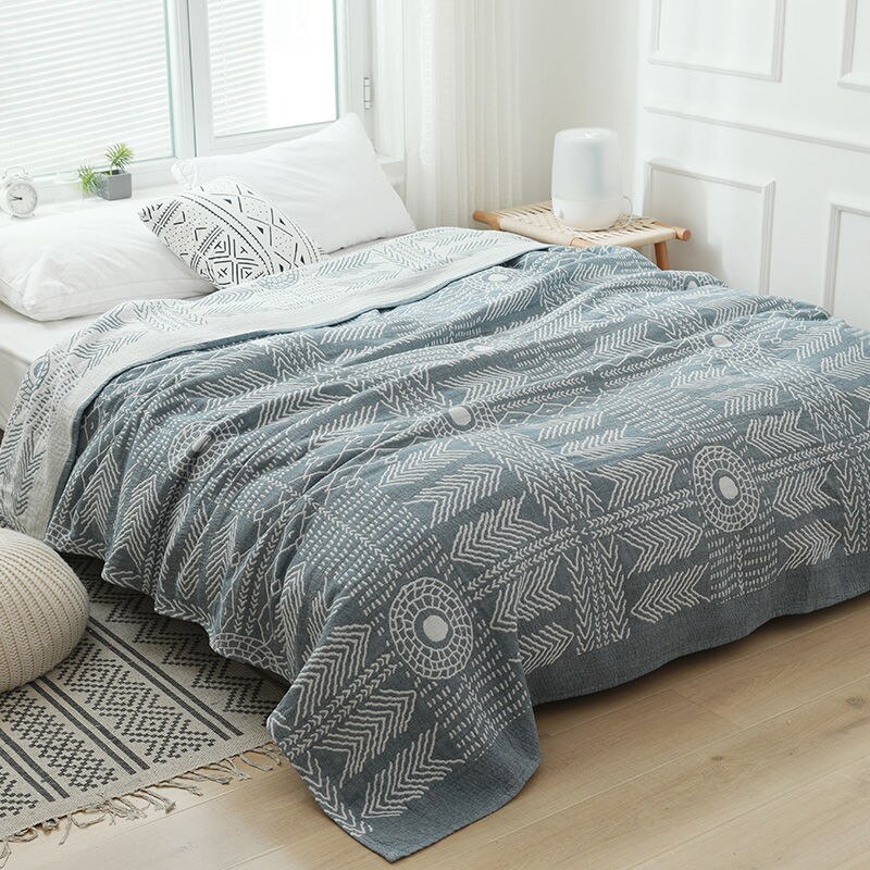 Totem Baumwolle Sommer Decke Decken Bettdecke für Doppel Bett 3 Schicht Blick Dünne Handtuch Tröster Bett Abdeckung Bettwäsche Erwachsene Bettdecke: B / 150X200CM
